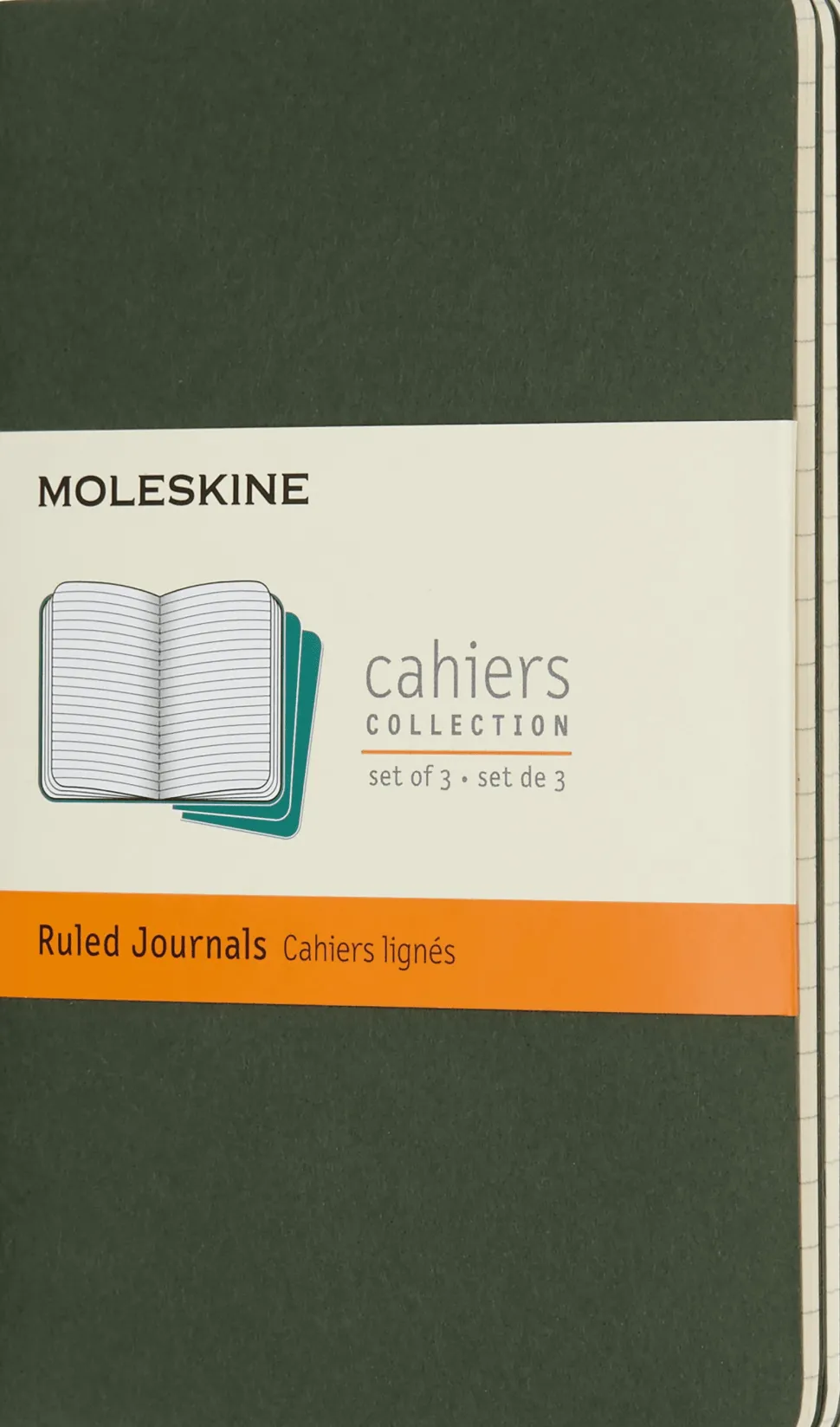 Moleskine: Cahier Journals (3 stk.) (Notesbog, Softcover, Journals, Pocket, Myrtle Green, Ruled)