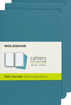 Moleskine: Cahier Journals (3 stk.) (Notesbog, Softcover, Journals, Pocket, Brisk Blue, Plain)