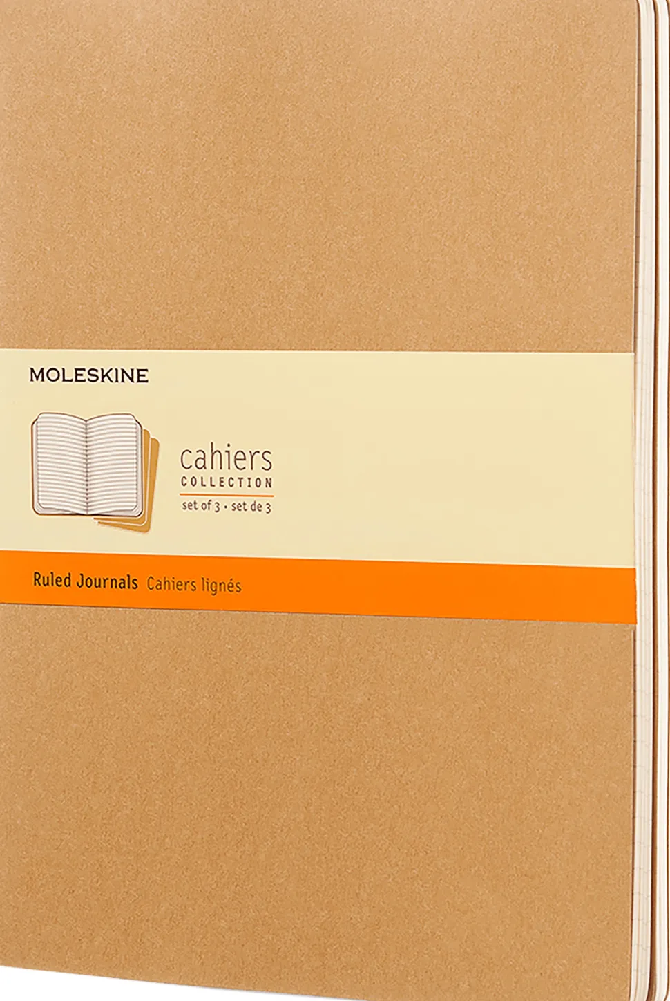 Moleskine: Cahier Journals (3 stk.) (Notesbog, Softcover, Journals, XL, Kraft Brown, Ruled)