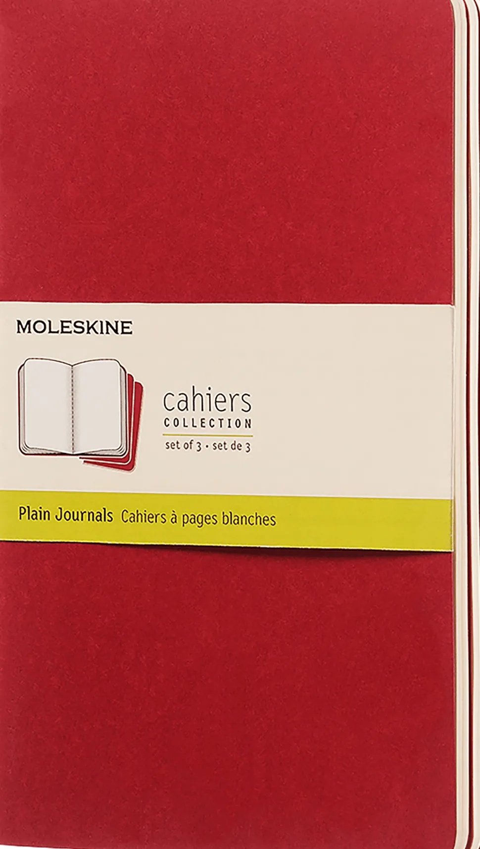 Moleskine: Cahier Journals (3 stk.) (Notesbog, Softcover, Journals, Large, Cranberry Red, Plain)