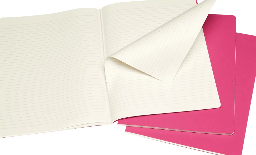 Moleskine: Cahier Journals (3 stk.) (Notesbog, Softcover, Journals, XL, Kinetic Pink, Ruled)