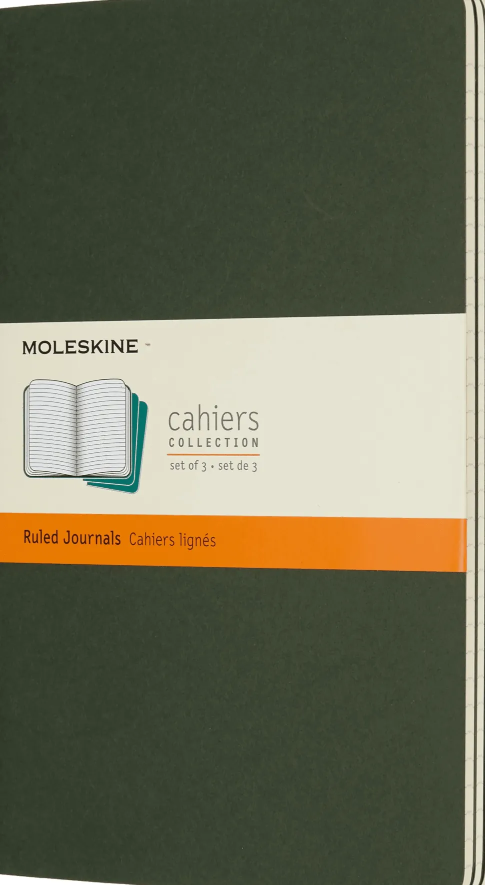 Moleskine: Cahier Journals (3 stk.) (Notesbog, Softcover, Journals, Large, Myrtle Green, Ruled)