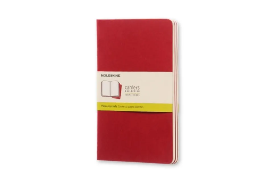 Moleskine Plain Cahier L - Red Cover (3 Set) (Quantity pack, Engelsk) af SIN AUTOR