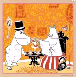 Mumi - Firkantet træpuslespil - Teatime (Spil, Dansk)