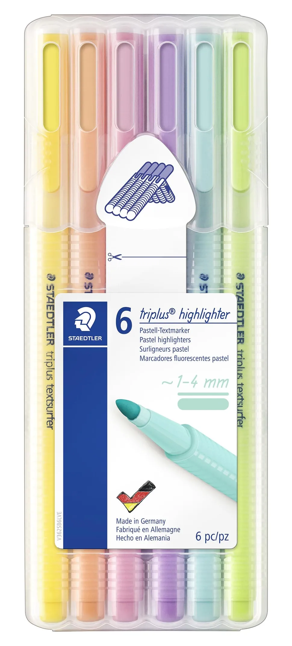 Overstregningspen Textsufer Triplus pastel ass (6) (Kontorartikler)