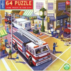 Puslespil 64 brk - Brandbil i byen (Spil)