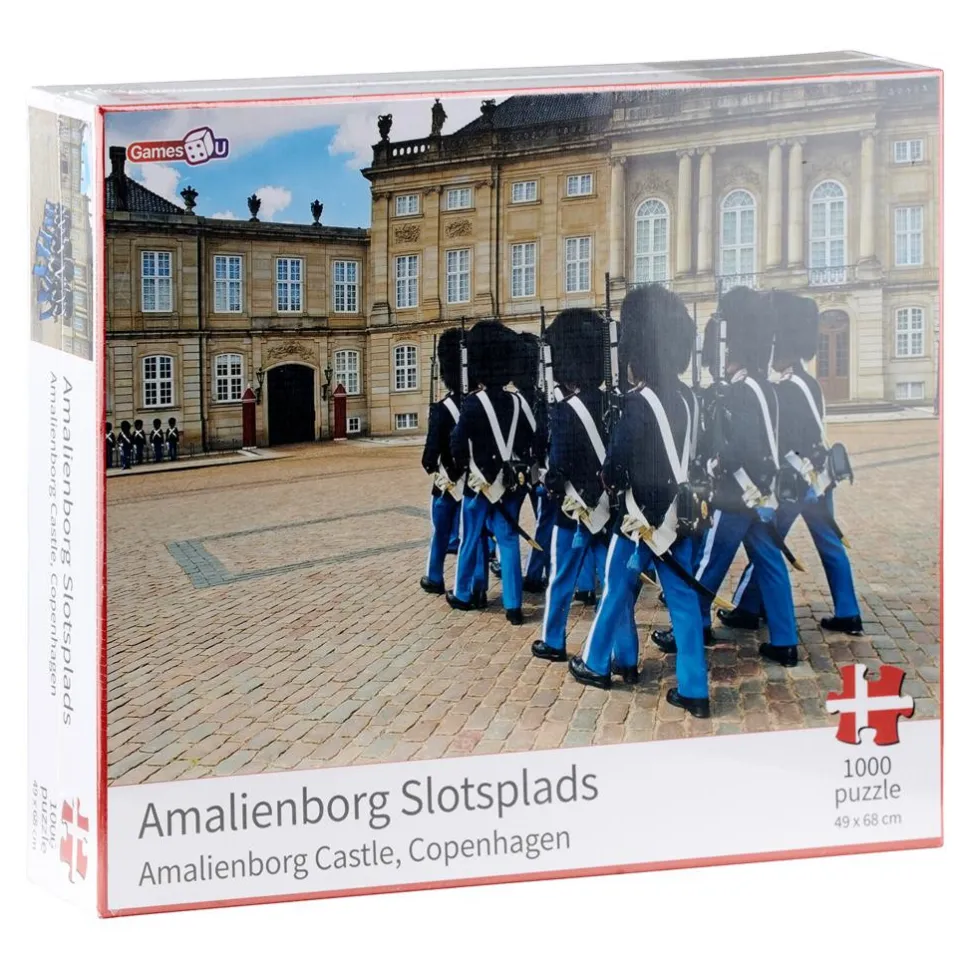 Puslespil med dansk motiv - Amalienborg Slotsplads - 1000 brikker (Spil)