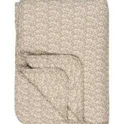 Quilt malva m/hvide og gule blomster