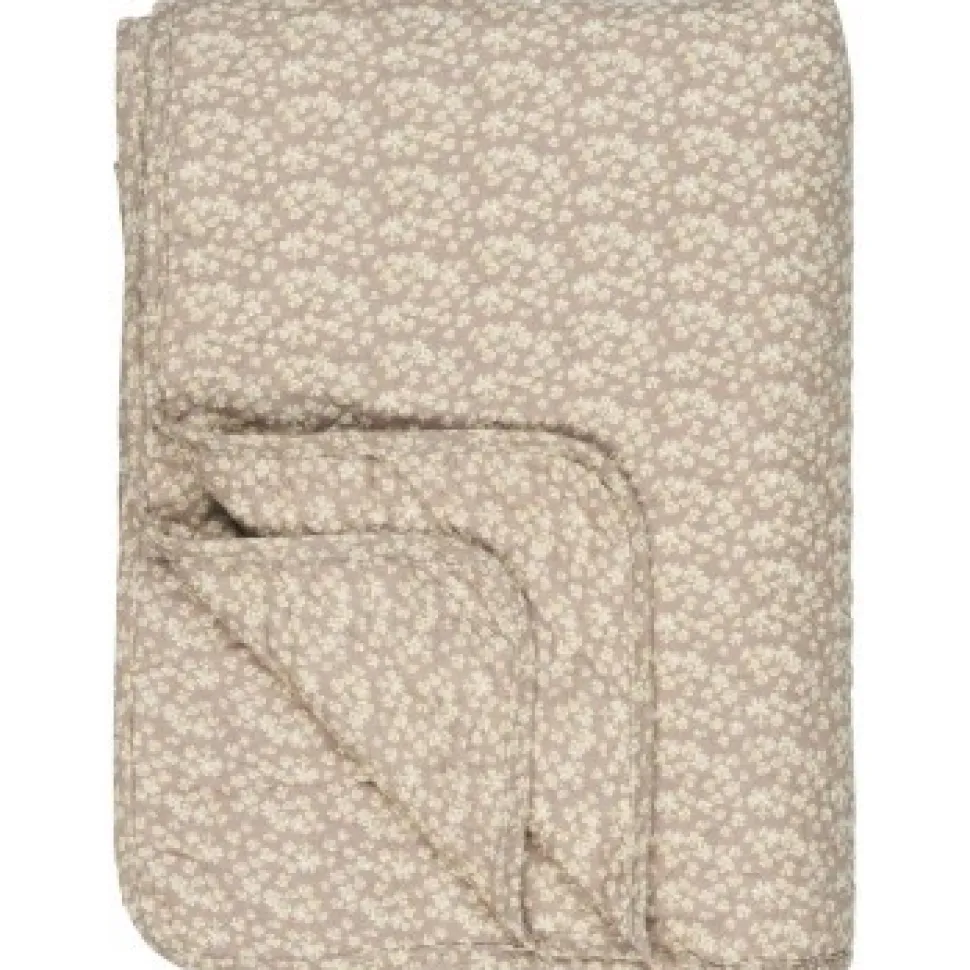 Quilt malva m/hvide og gule blomster