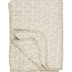 Quilt natur m/rosa og blå blomster