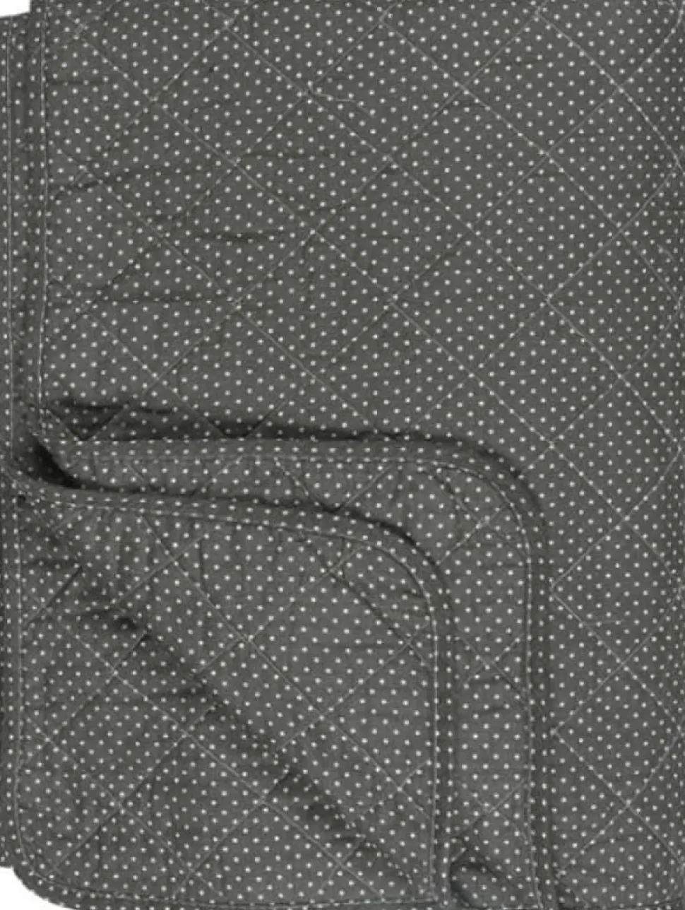 Quilt tæppe oliven m/prikker