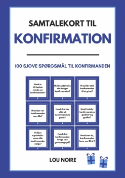 Samtalekort til konfirmation - blå: 100 sjove spørgsmål til konfirmanden (Ebog, pdf, Dansk) af Lou Noire