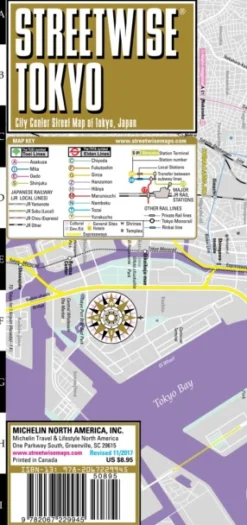 Streetwise Tokyo Map - Laminated City Center Street Map of Tokyo, Japan: City Plans (Sheet map, folded, Engelsk) af Michelin