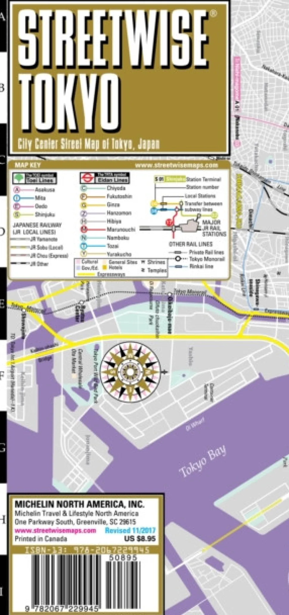 Streetwise Tokyo Map - Laminated City Center Street Map of Tokyo, Japan: City Plans (Sheet map, folded, Engelsk) af Michelin