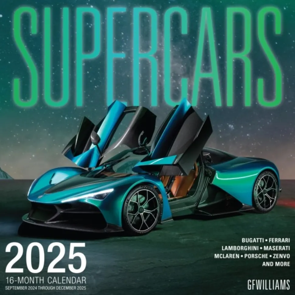 Supercars 2025: 16-Month Calendar--September 2025 through December 2026 (Kalender, Calendar, Engelsk)