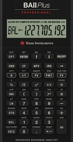 Texas BAII Plus Pro financial calculator uk manual