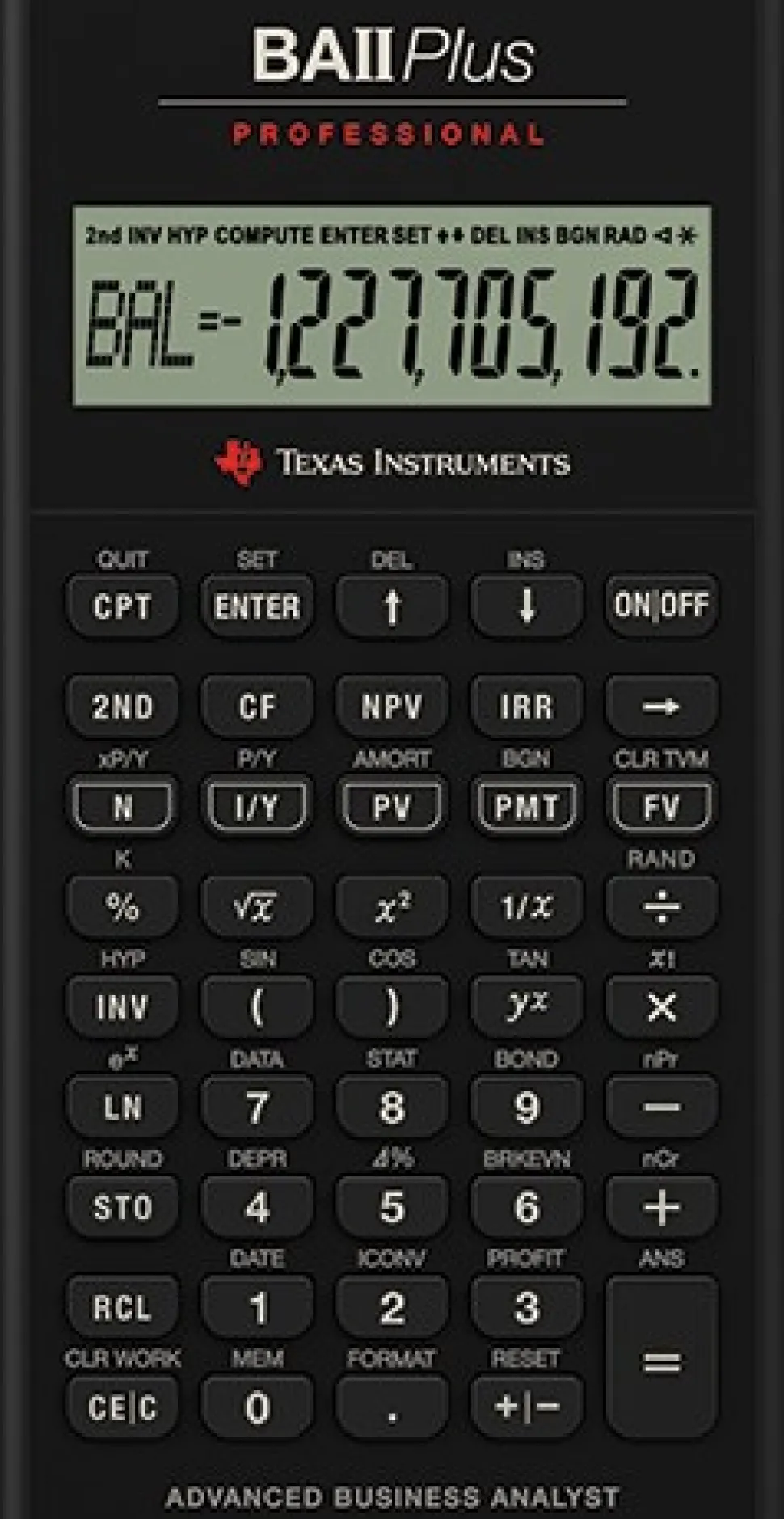 Texas BAII Plus Pro financial calculator uk manual