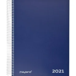 Timekalender m/spiral blå 17x23,5cm 2021