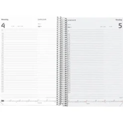 Timekalender m/spiral blå 17x23,5cm 2021