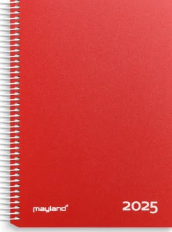 Timekalender rød PP-plast 2025 (Kalender)
