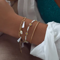 Timi of Sweden: Astrid - Flower Daisy Enamel Bracelet (Smykke, Bracelets)