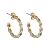 Timi of Sweden: Colorful Chrystals Hoop Earrings - Gold (Smykke, Earrings)