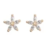 Timi of Sweden: Crystal Flower Stud Earrings - Gold (Smykke, Earrings)