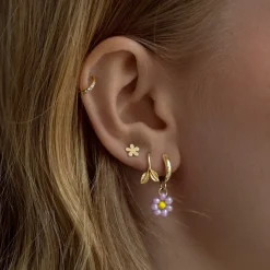 Timi of Sweden: Delicate Leaf Earrings - Gold (Smykke, Earrings)