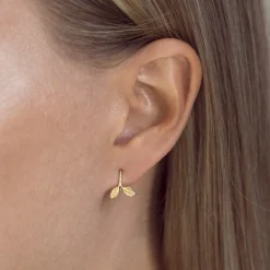 Timi of Sweden: Delicate Leaf Earrings - Gold (Smykke, Earrings)