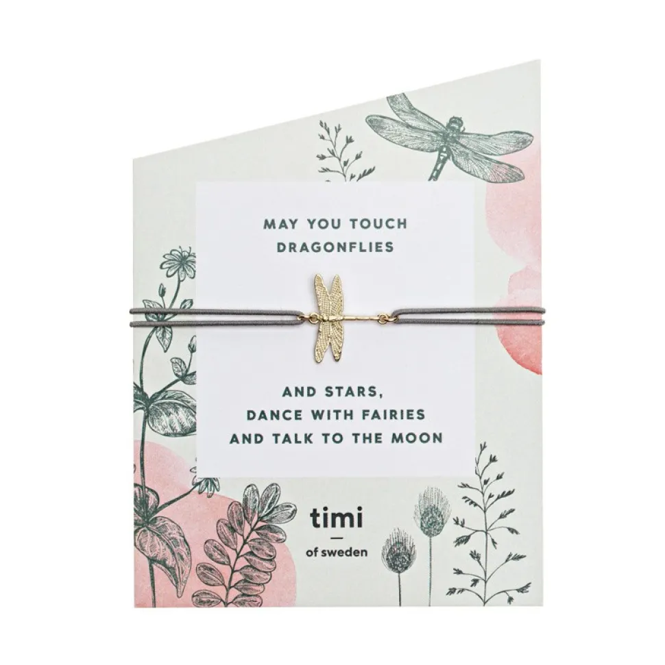 Timi of Sweden: Dragonfly Stretch Br., Gold Dark Grey (Smykke)