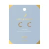 Timi of Sweden: Little Moon Hammered Moon Stud Earrings - Gold (Smykke, Earrings)