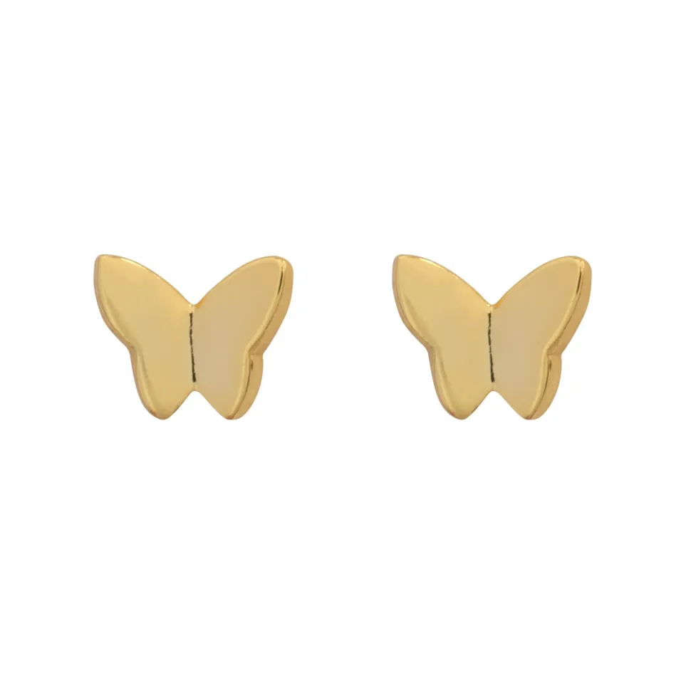 Timi of Sweden: Liza - Mini Butterfly Stud Earrings - Gold (Smykke, Earrings)