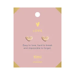Timi of Sweden: Love Petite Heart Earring Studs - Gold (Smykke, Earrings)