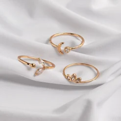 Timi of Sweden: Luna - Moon And Crystal Ring - Gold (Smykke, Rings)