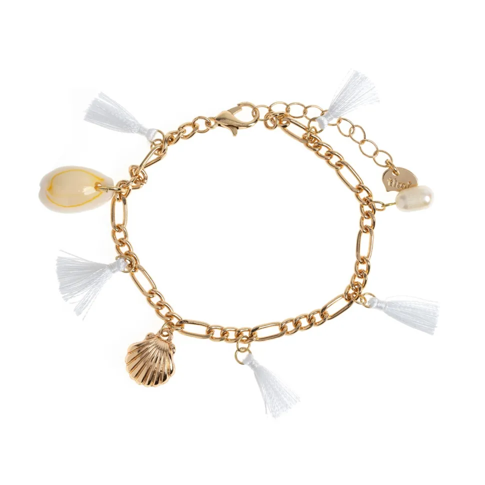 Timi of Sweden: Nora - Tassle Cowrie Shell Pearl Chunky Bracelet - White (Smykke, Bracelets)