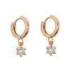 Timi of Sweden: Olivia - Crystal Charm Hoop Earrings - Gold (Smykke, Earrings)