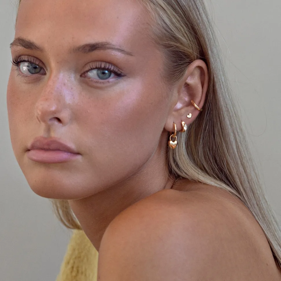 Timi of Sweden: Petite Heart Stud Earring - Gold (Smykke, Earrings)