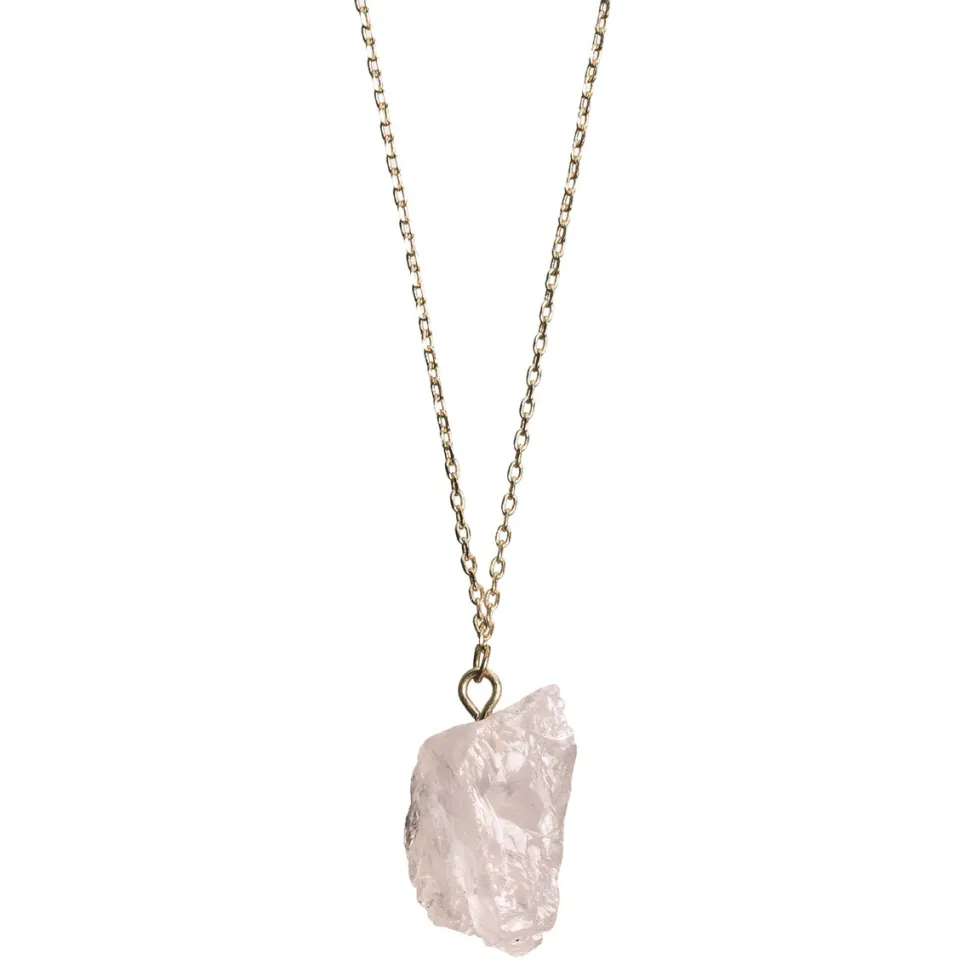 Timi of Sweden: Precious stone Necklace, Gold - Rose Quartz (Smykke, Necklace)