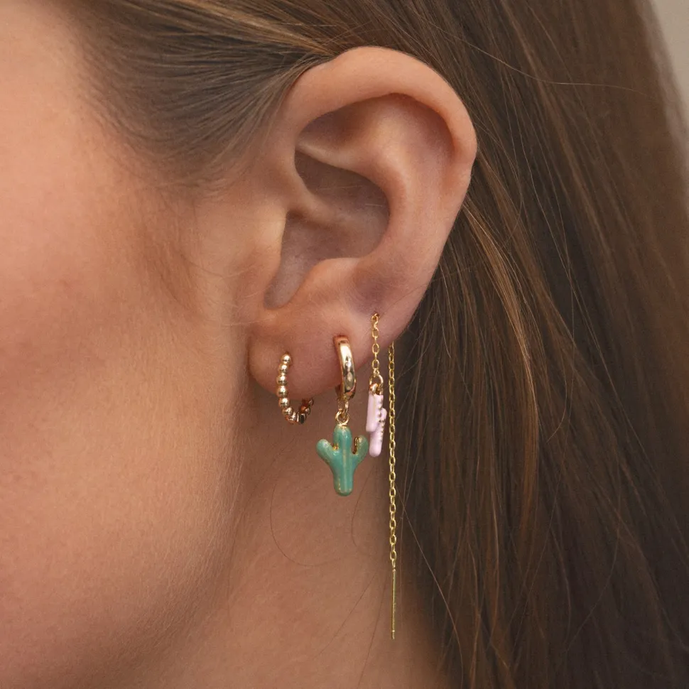 Timi of Sweden: Ruby - Bubbly Huggie Hoop Earrings Gold (Smykke, Earrings)