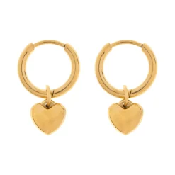 Timi of Sweden: Sandra - Heart Hoop Earring Stainless Steel (Smykke, Earrings)