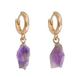 Timi of Sweden: Semi Precious Hoop Earrings - Violet Amethyst (Smykke, Earrings)