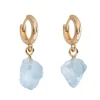 Timi of Sweden: Semi Precious Hoop Earrings - Aqua Marine (Smykke, Earrings)