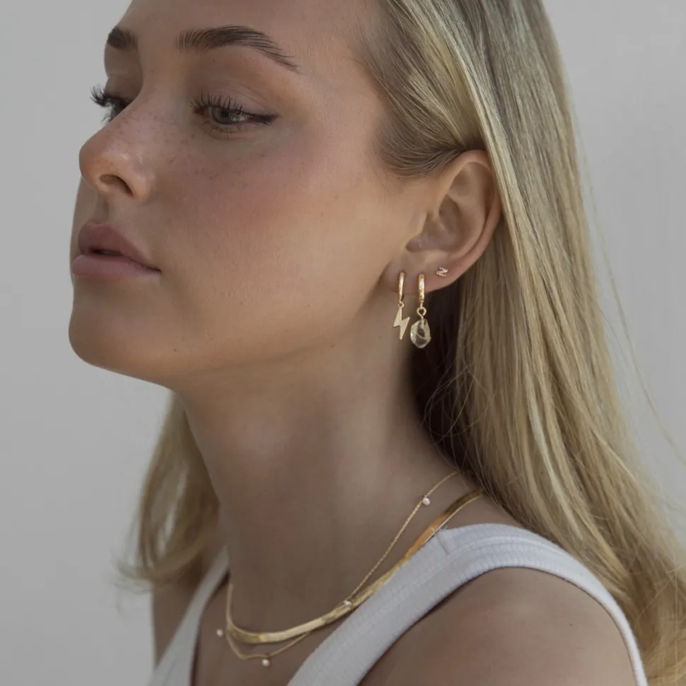 Timi of Sweden: Semi Precious Hoop Earrings - Citrine (Smykke, Earrings)