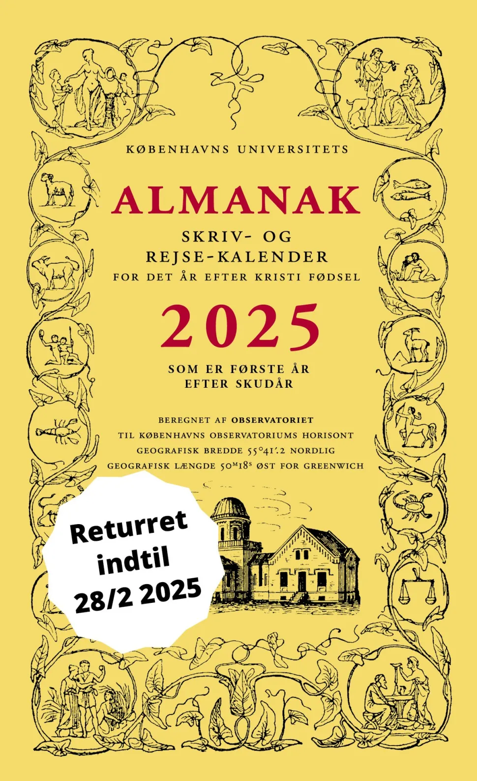Universitetets Almanak Skriv- og Rejsekalender 2025 (Bog, Paperback, Dansk) af Københavns Universitet