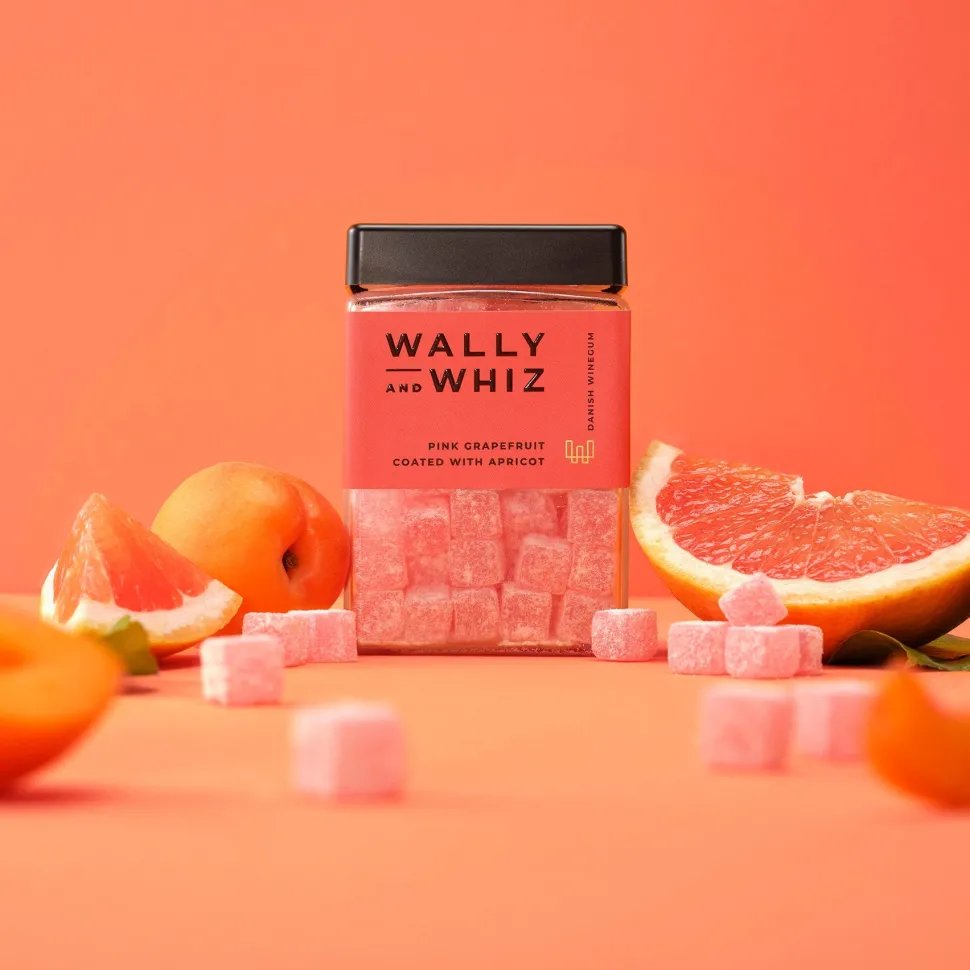 Wally and Whiz – Pink grapefrugt med abrikos, 240g (Vingummi)