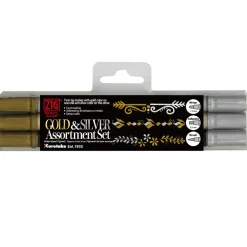 Zig Twin tip gold and silver 3-set (Kontorartikler)